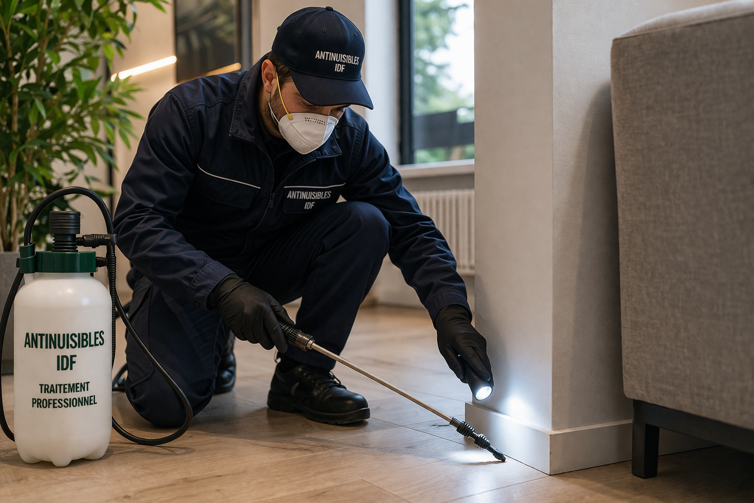 Contrôle de nuisibles dans un salon moderne