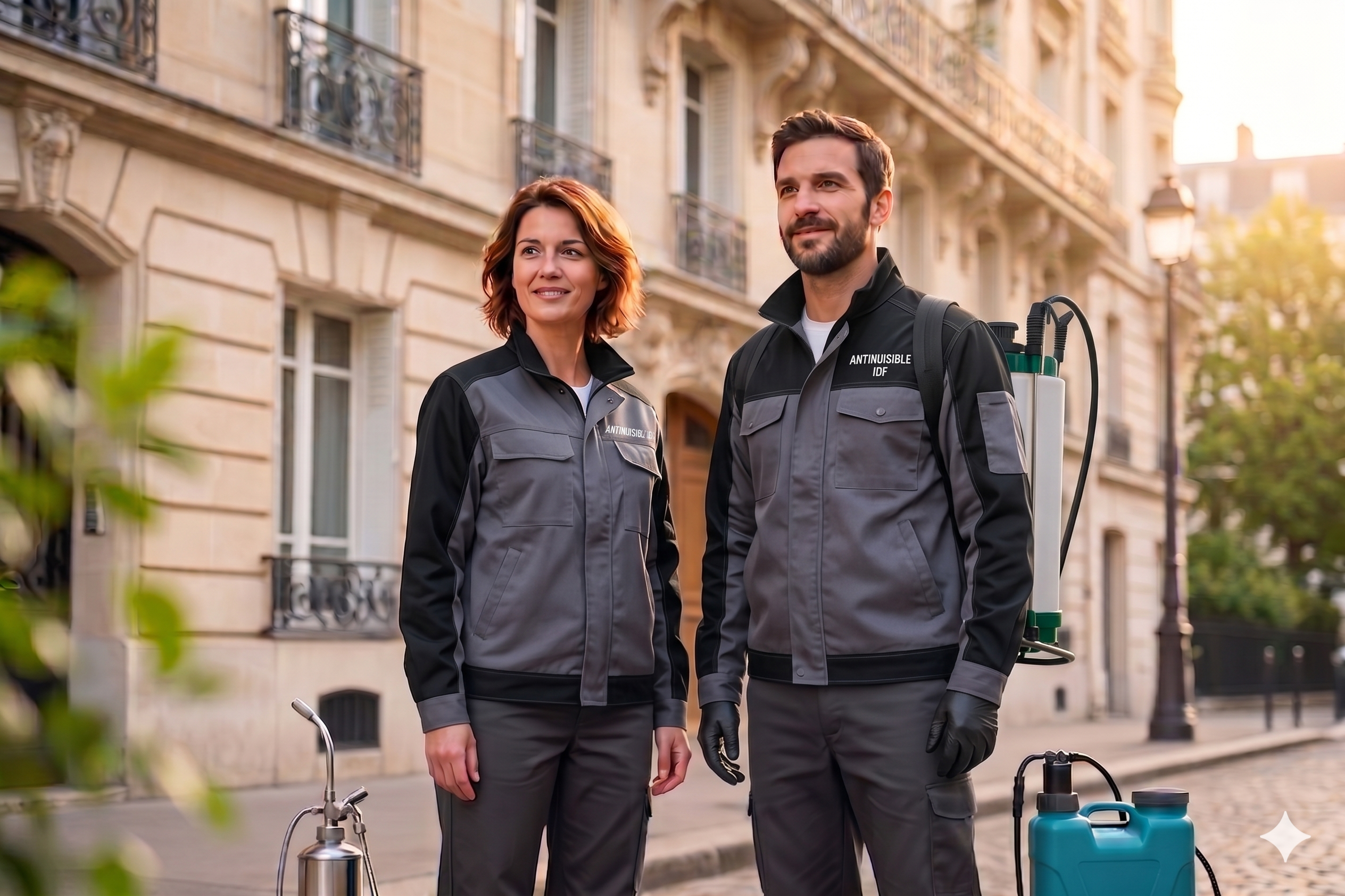 Techniciens Anti-Nuisibles IDF en intervention dans une rue parisienne